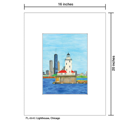 Lighthouse, Chicago, Print (#8640A), Printe Matted, www.printedcanvas.com