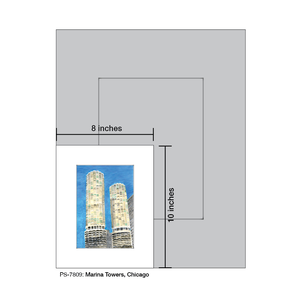 Marina Towers, Chicago, Print (#7809) - Printed Canvas