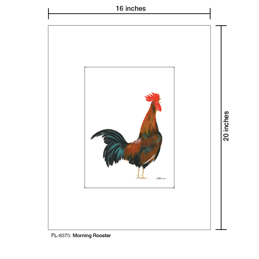Morning Rooster, Print (#8375A), Printe Matted, www.printedcanvas.com