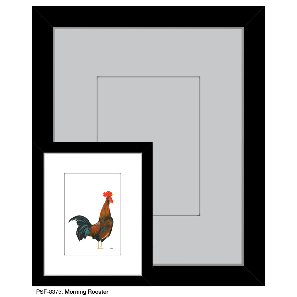 Morning Rooster, Print (#8375A), Print Matted, www.printedcanvas.com