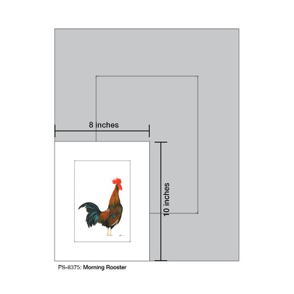 Morning Rooster, Print (#8375A), Print Matted, www.printedcanvas.com