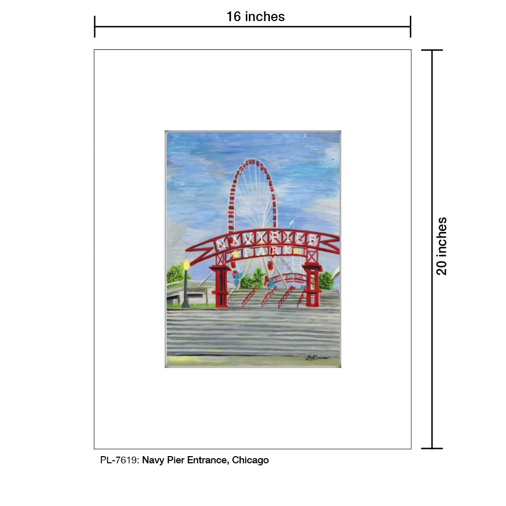 Navy Pier Entrance, Chicago, Print (#7619) - Printed Canvas