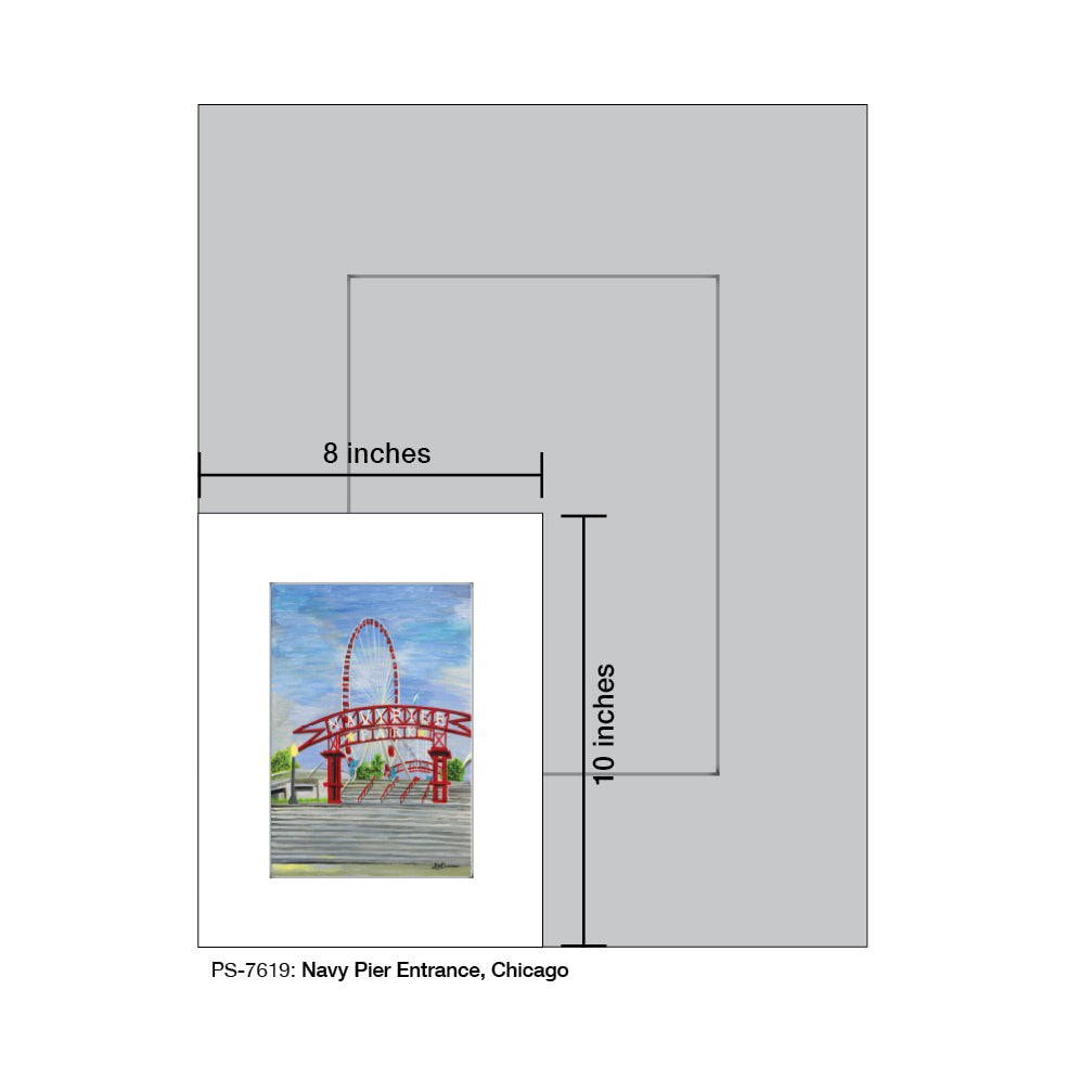 Navy Pier Entrance, Chicago, Print (#7619) - Printed Canvas