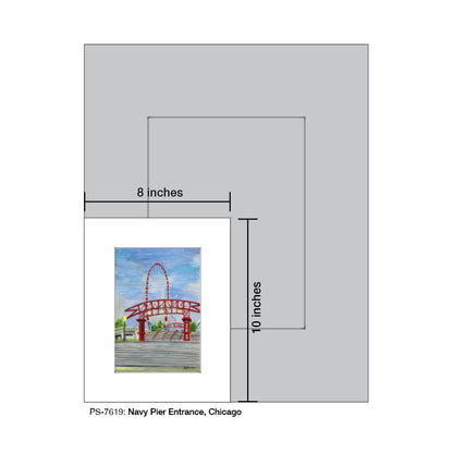 Navy Pier Entrance, Chicago, Print (#7619) - Printed Canvas