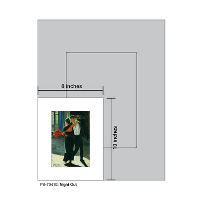 Night Out, Print (#7041E), Print Matted, www.printedcanvas.com