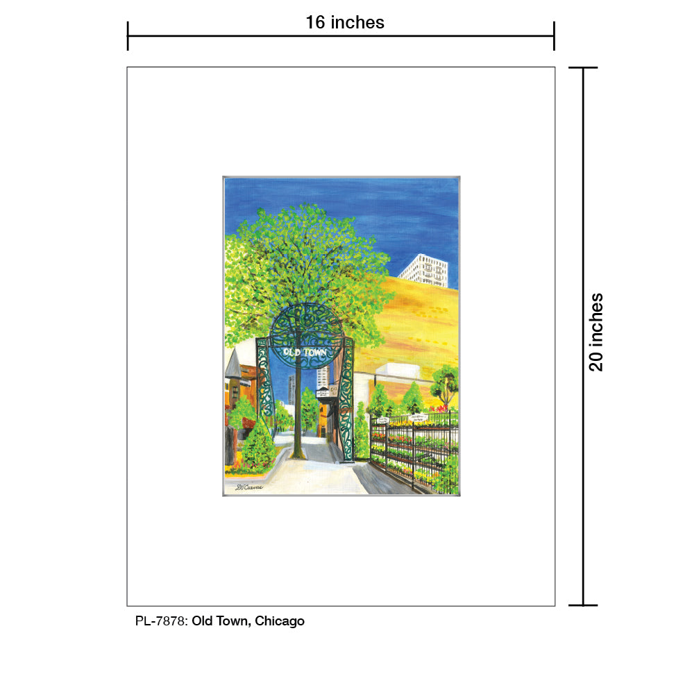Old Town, Chicago, Print (#7878A), Printe Matted, www.printedcanvas.com