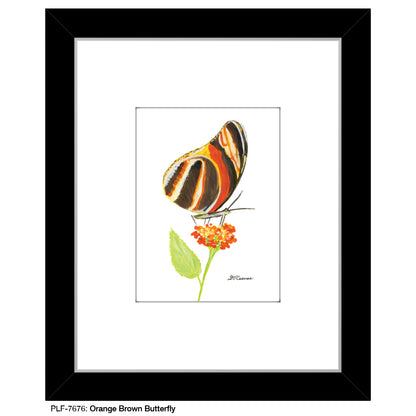 Orange Brown Butterfly, Print (#7676) - Printed Canvas