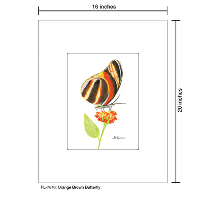 Orange Brown Butterfly, Print (#7676) - Printed Canvas