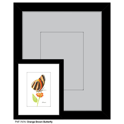 Orange Brown Butterfly, Print (#7676) - Printed Canvas