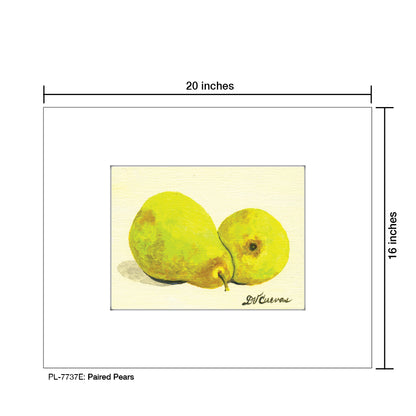 Paired Pears, Print (#7737E), Printe Matted, www.printedcanvas.com