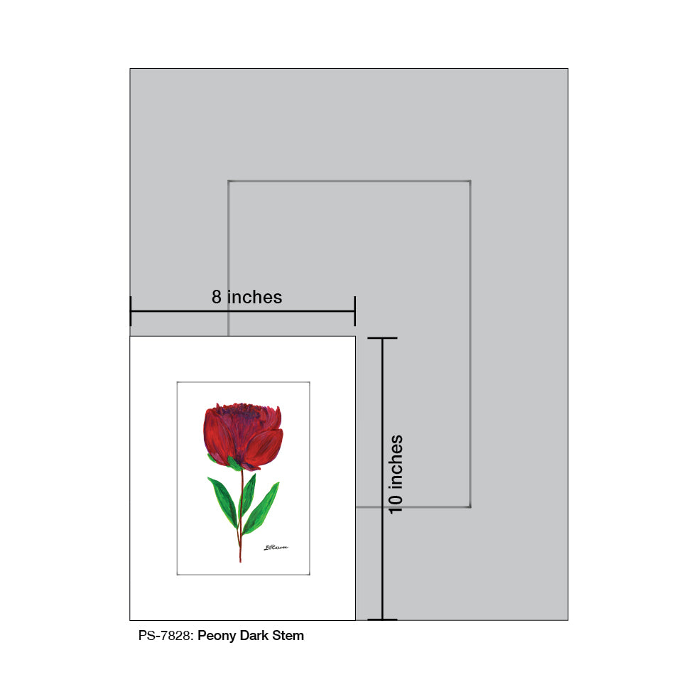 Peony Dark Stem, Print, Print (#7828) - Printed Canvas