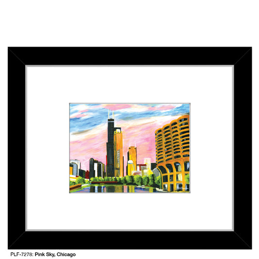 Pink Sky, Chicago, Print (#7278) - Printed Canvas