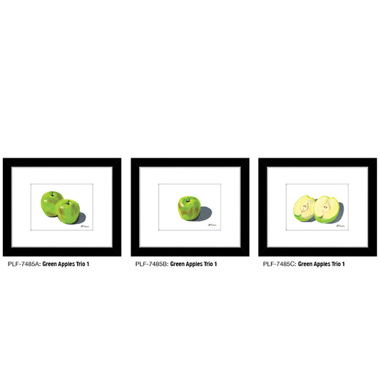 Green Apples 1, Print TRIO (#7485) - Printed Canvas
