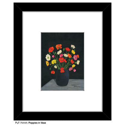 Poppies in Vase, Print (#7644A), Print Matted, www.printedcanvas.com