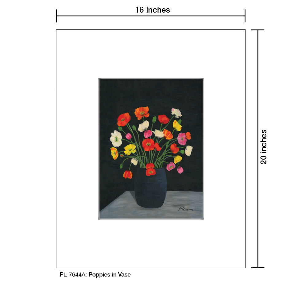 Poppies in Vase, Print (#7644A), Printe Matted, www.printedcanvas.com