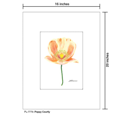 Poppy Courtly, Print (#7778C), Printe Matted, www.printedcanvas.com
