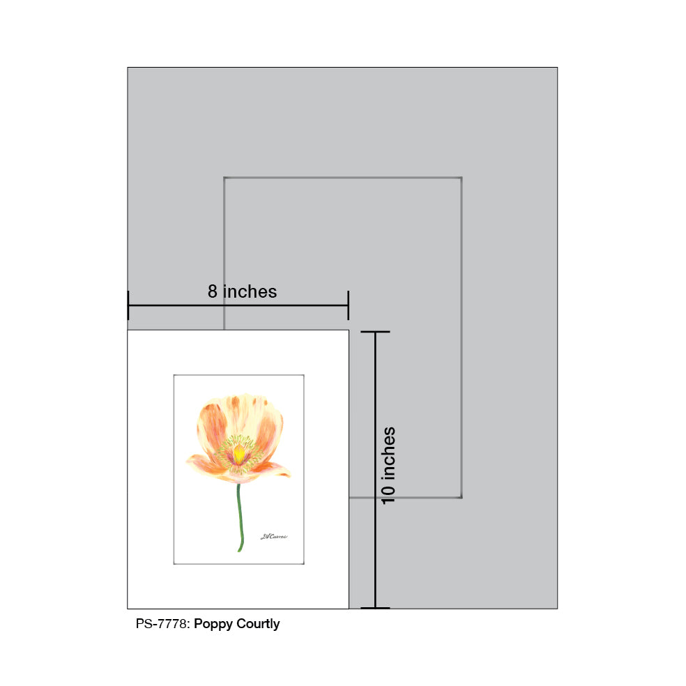 Poppy Courtly, Print (#7778C), Print Matted, www.printedcanvas.com