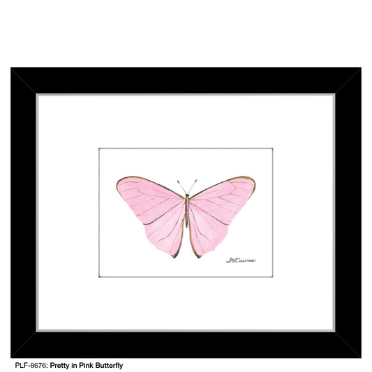 Pretty in Pink Butterfly, Print (#8676H), Print Matted, www.printedcanvas.com