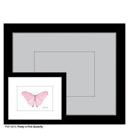 Pretty in Pink Butterfly, Print (#8676H), Print Matted, www.printedcanvas.com