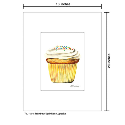 Rainbow Sprinkles Cupcake, Print (#7894) - Printed Canvas