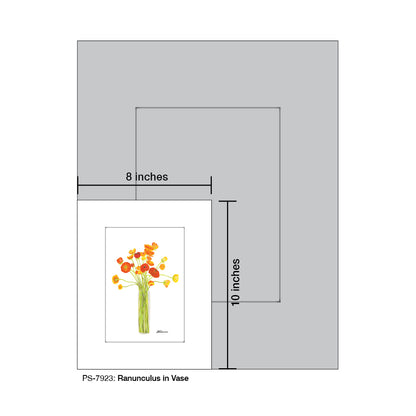 Ranunculus in Vase, Print (#7923) - Printed Canvas