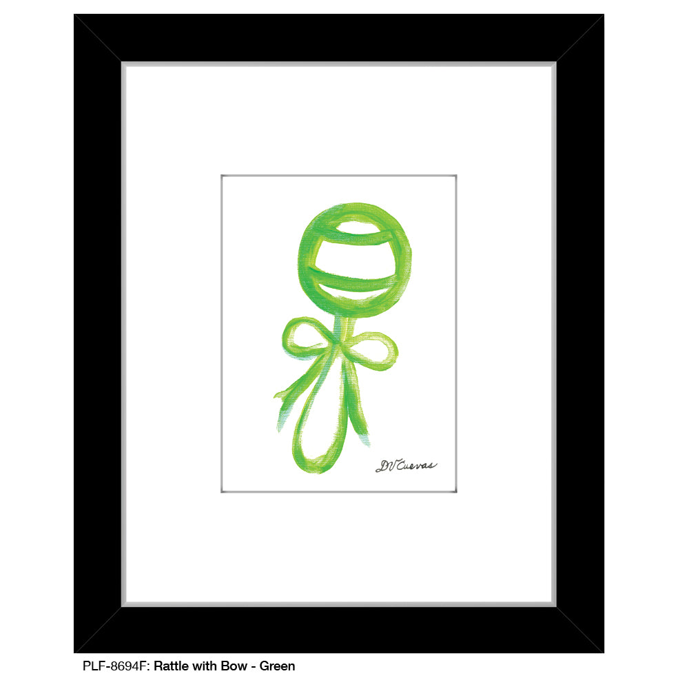 Rattle with Bow - Green, Print (#8694F), Print Matted, www.printedcanvas.com