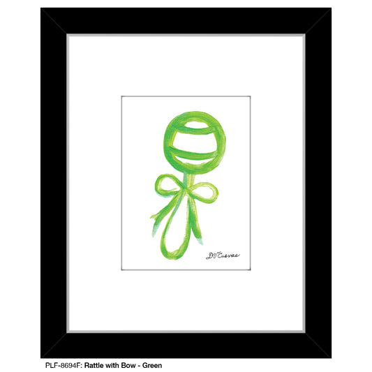 Rattle with Bow - Green, Print (#8694F) - Printed Canvas