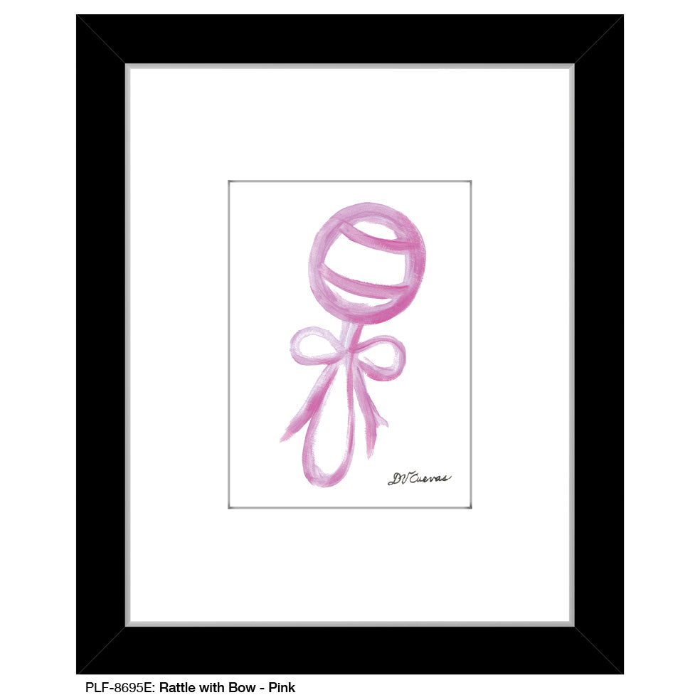 Rattle with Bow - Pink, Print (#8695E), Print Matted, www.printedcanvas.com