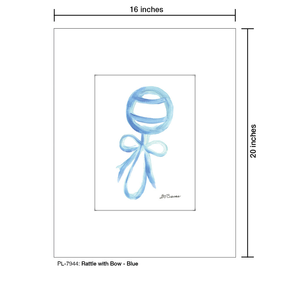 Rattle With Bow, Print (#7944) - Printed Canvas