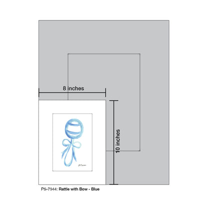 Rattle With Bow, Print (#7944) - Printed Canvas