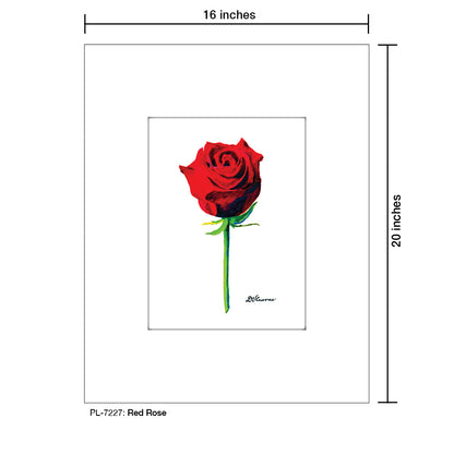 Red Rose, Print (#7227) - Printed Canvas