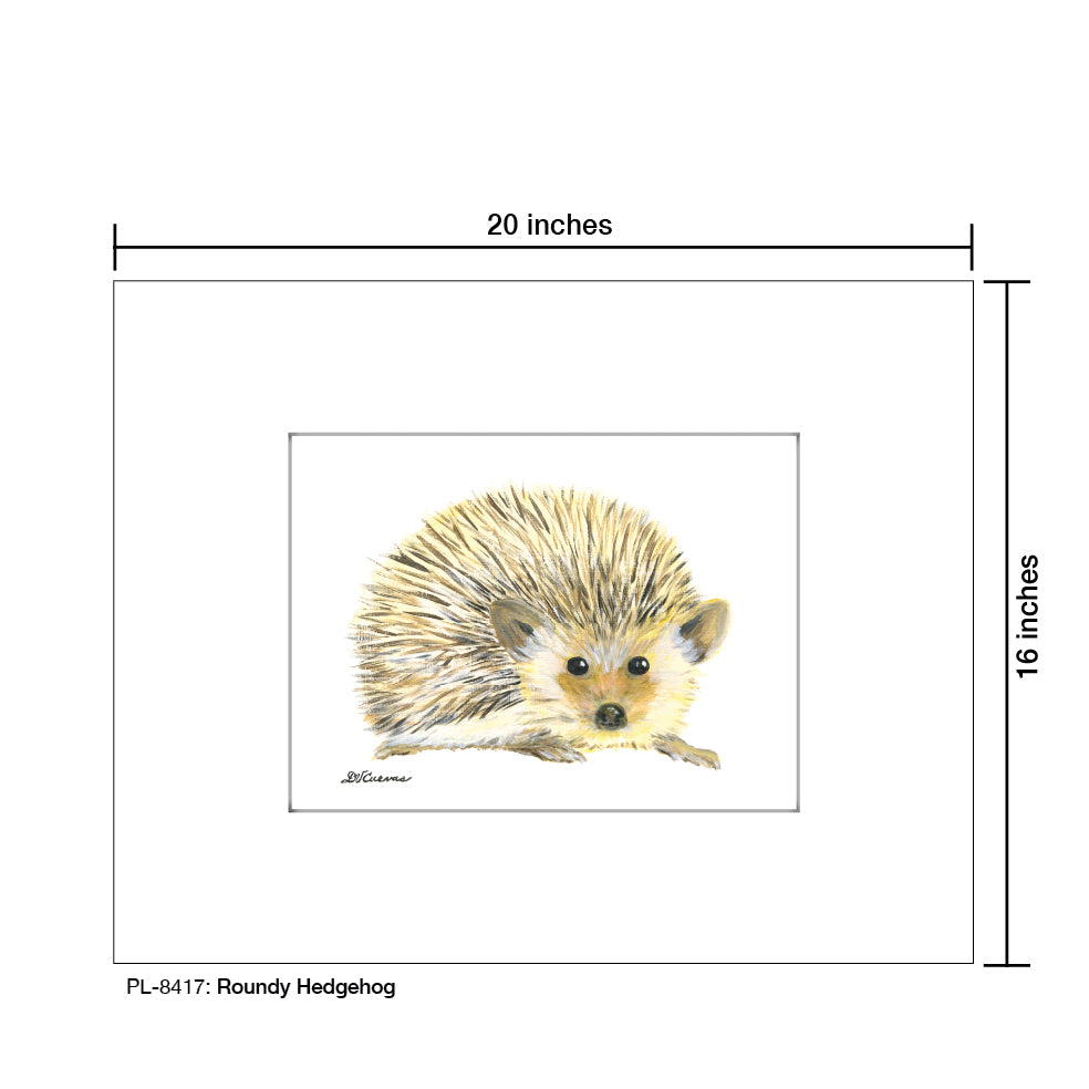 Roundy Hedgehog, Print (#8417D), Printe Matted, www.printedcanvas.com