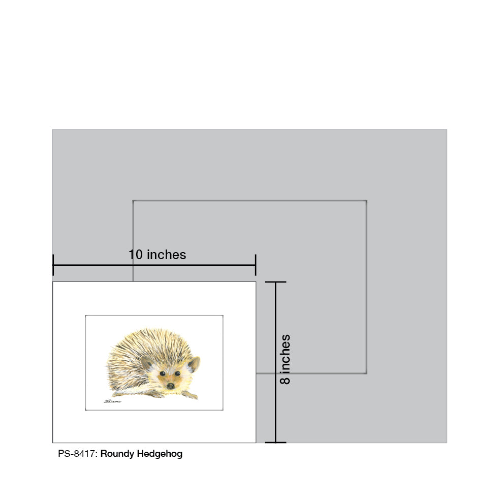 Roundy Hedgehog, Print (#8417D), Print Matted, www.printedcanvas.com
