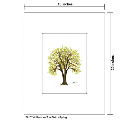 Seasons Tree Twin, Print (#7550A), Printe Matted, www.printedcanvas.com