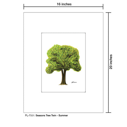 Seasons Tree Twin, Print (#7551B), Printe Matted, www.printedcanvas.com
