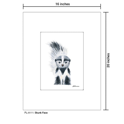Skunk Face, Print (#8111G), Printe Matted, www.printedcanvas.com