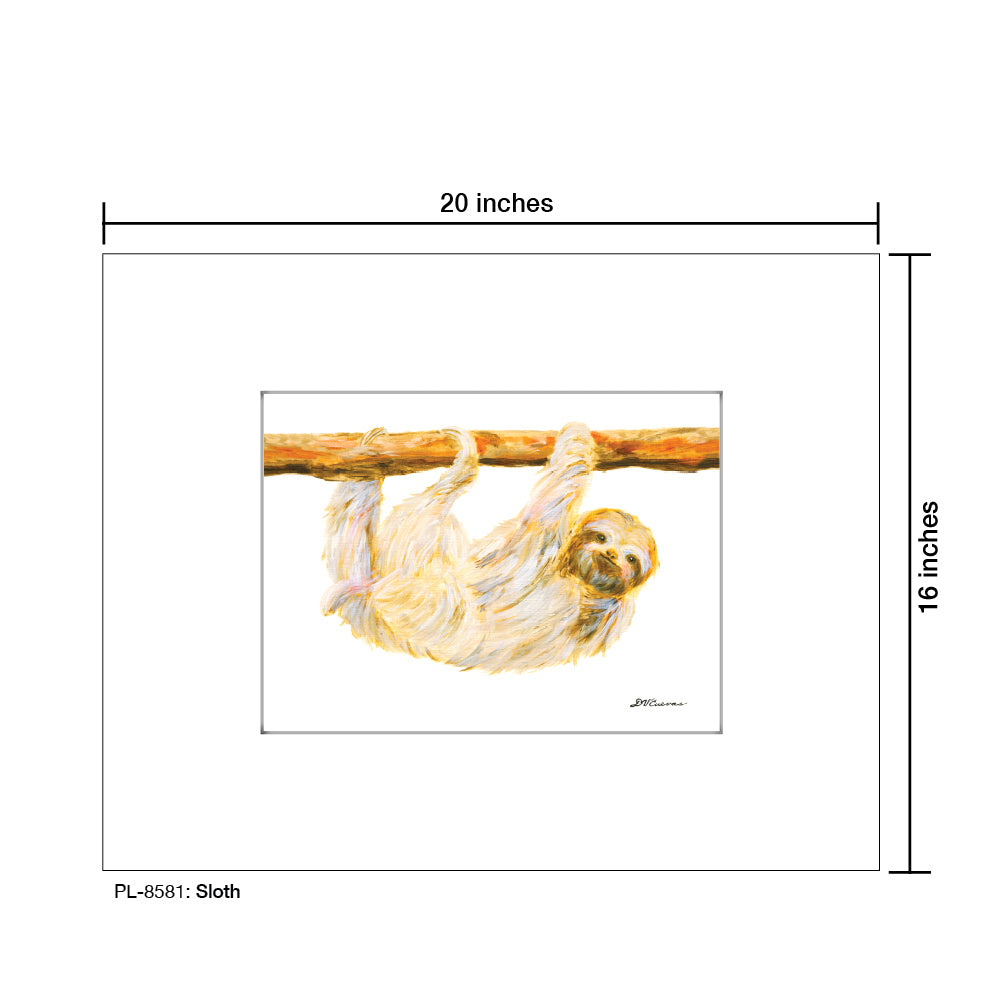 Sloth, Print (#8581B), Printe Matted, www.printedcanvas.com