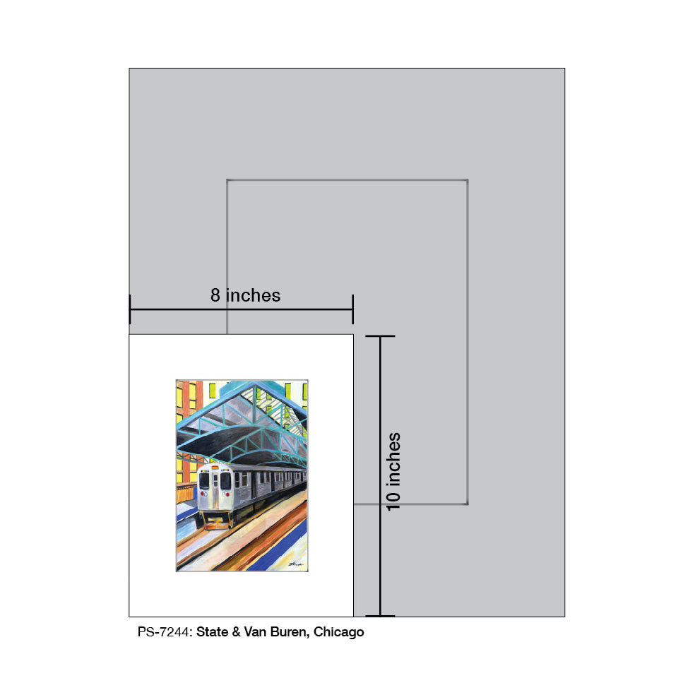 State & Van Buren, Chicago, Print (#7244) - Printed Canvas