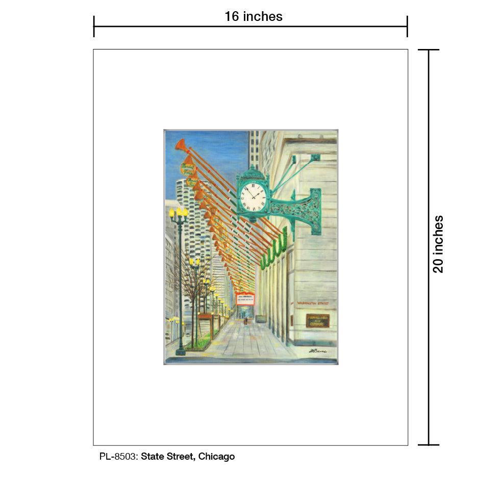 State Street, Chicago, Print (#8503A), Printe Matted, www.printedcanvas.com