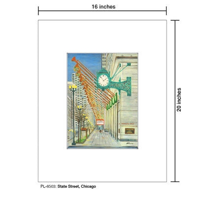 State Street, Chicago, Print (#8503A), Printe Matted, www.printedcanvas.com