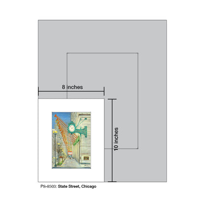 State Street, Chicago, Print (#8503A), Print Matted, www.printedcanvas.com