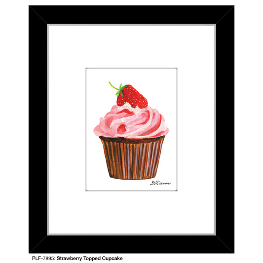 Strawberry Topped Cupcake, Print (#7895) - Printed Canvas