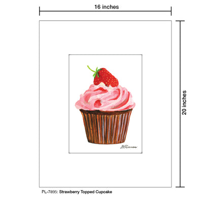 Strawberry Topped Cupcake, Print (#7895) - Printed Canvas
