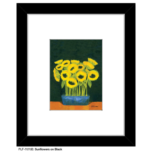 Sunflowers on Black, Print (#7070B) - Printed Canvas
