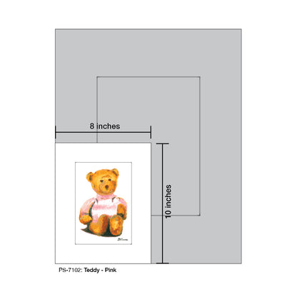Teddy - Pink, Print (#7102A), Print Matted, www.printedcanvas.com