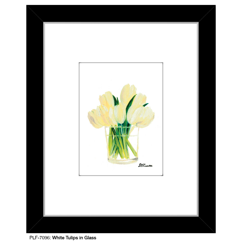 White Tulips in Glass, Print (#7096) - Printed Canvas