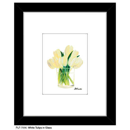 White Tulips in Glass, Print (#7096) - Printed Canvas