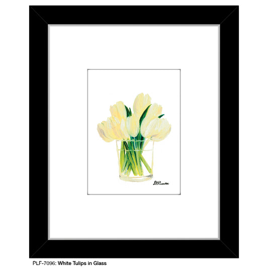 White Tulips in Glass, Print (#7096) - Printed Canvas