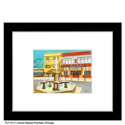 Lincoln Square Fountain, Chicago, Print (#8573A), Print Matted, www.printedcanvas.com