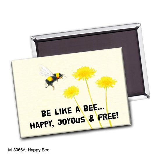 Happy Bee, Magnet (M-8066A), front, printedcanvas.com